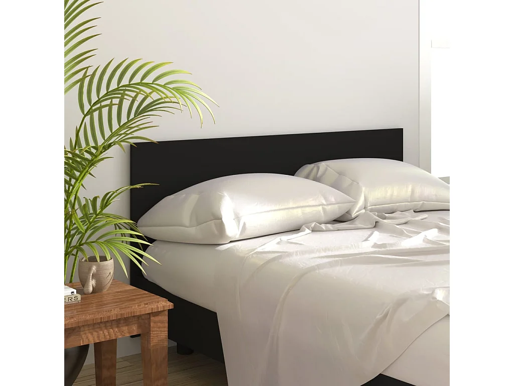 Tête de lit Noir 160x1,5x80 cm Bois d'ingénierie