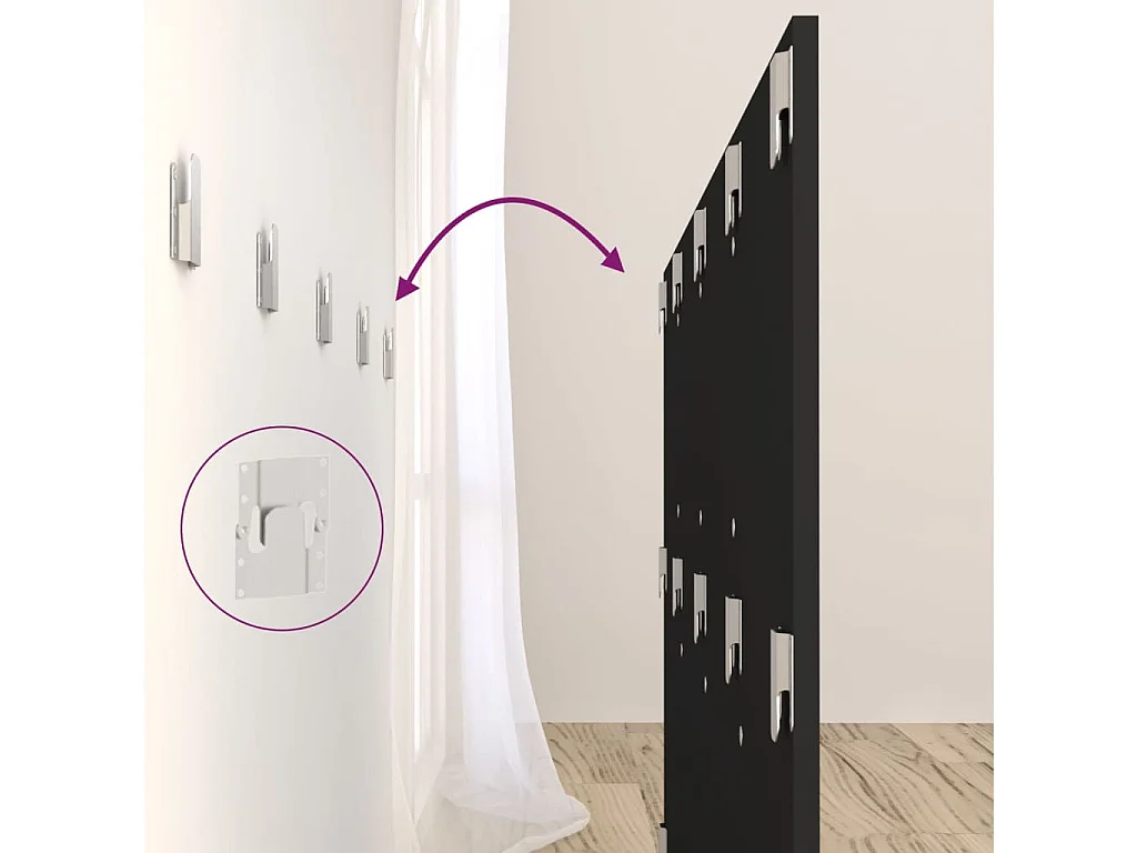 Tête de lit Noir 160x1,5x80 cm Bois d'ingénierie