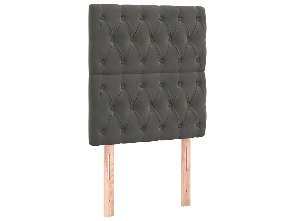Tête de lit Gris foncé 80x7x118/128 cm Velours
