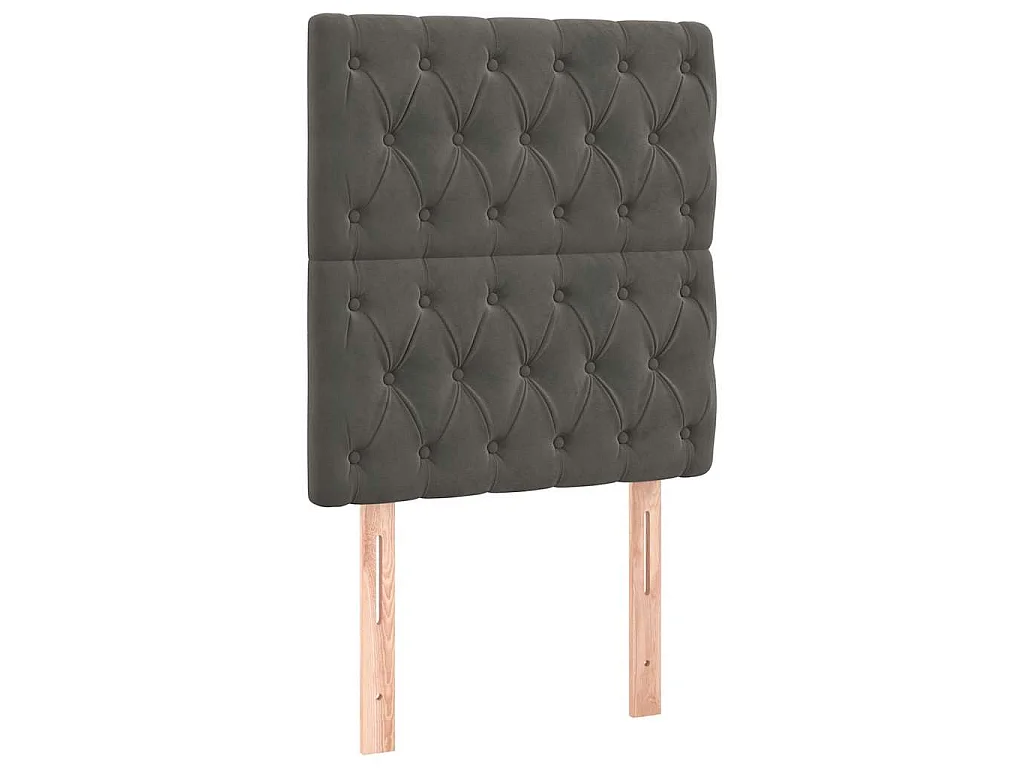 Testiera Grigio Scuro 80x7x118/128 cm Velluto