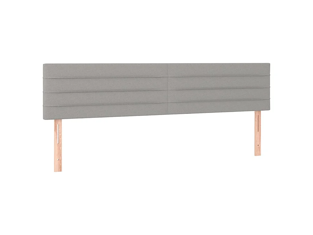 Hoofdborden 200x5x78/88 cm stof lichtgrijs