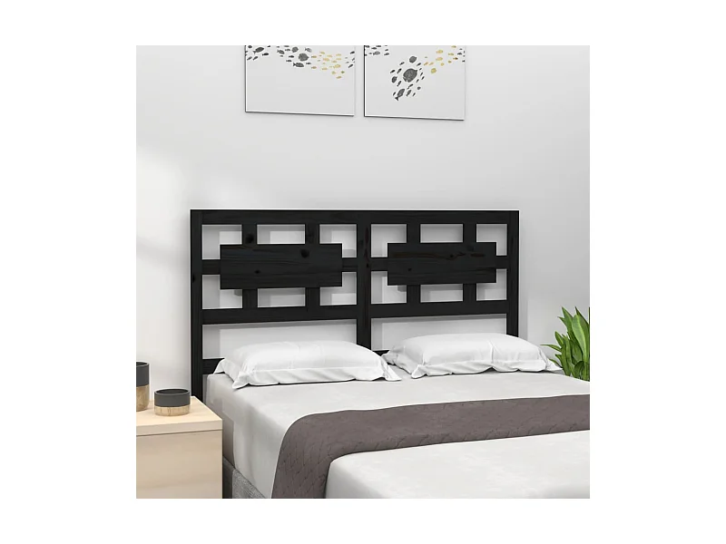 Hoofdbord 165,5x4x100 cm massief grenenhout zwart