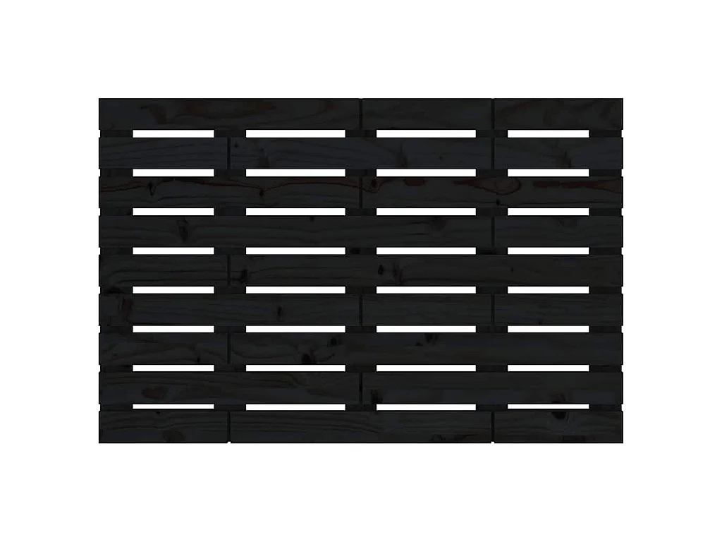 Tête de lit murale Noir 106x3x63 cm Bois massif de pin