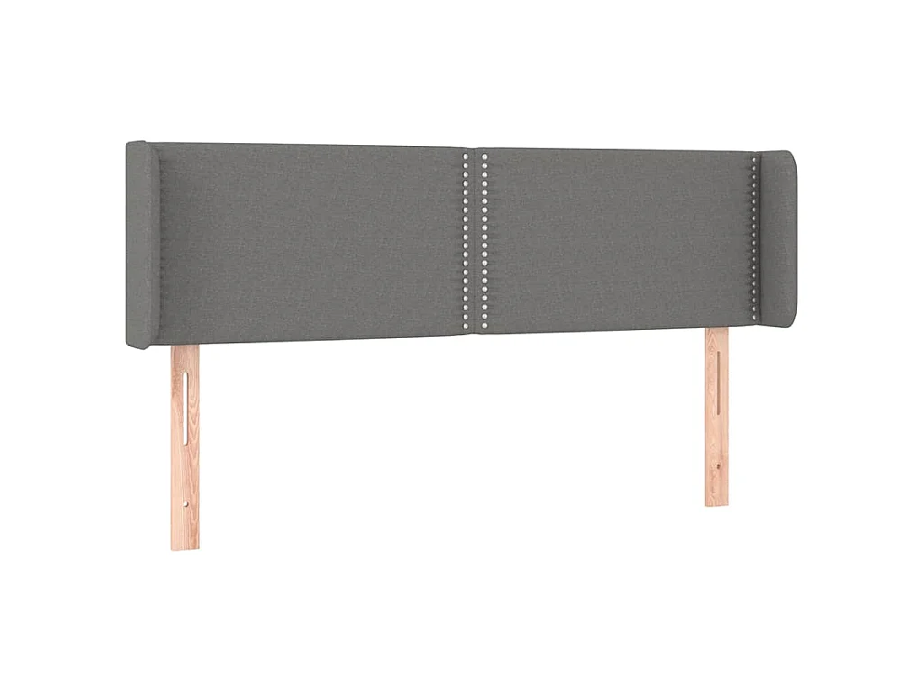 Cabeceira cama c/ luzes LED tecido 147x16x78/88cm cinza-escuro
