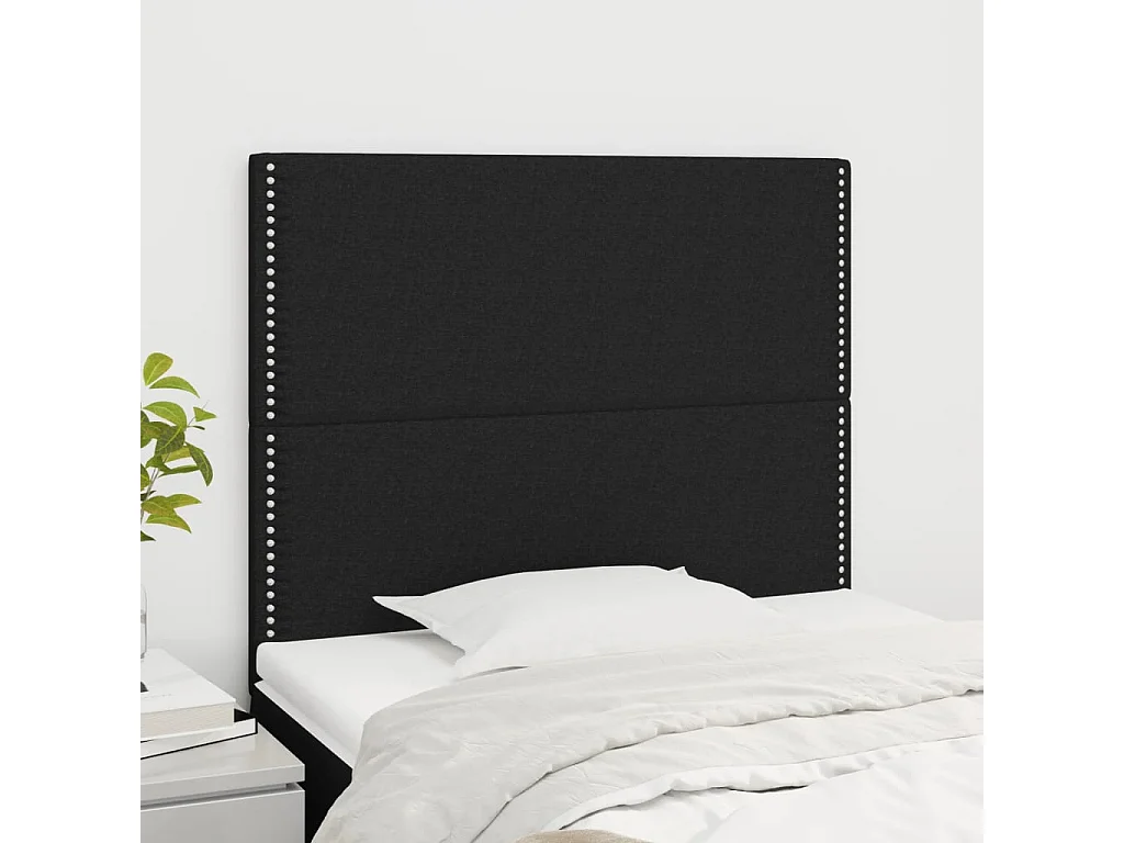 Tête de lit Noir 80x5x118/128 cm Tissu