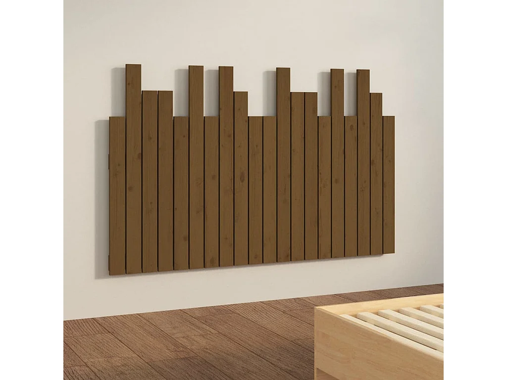 Tête de lit murale Marron miel 127,5x3x80 cm Bois massif de pin