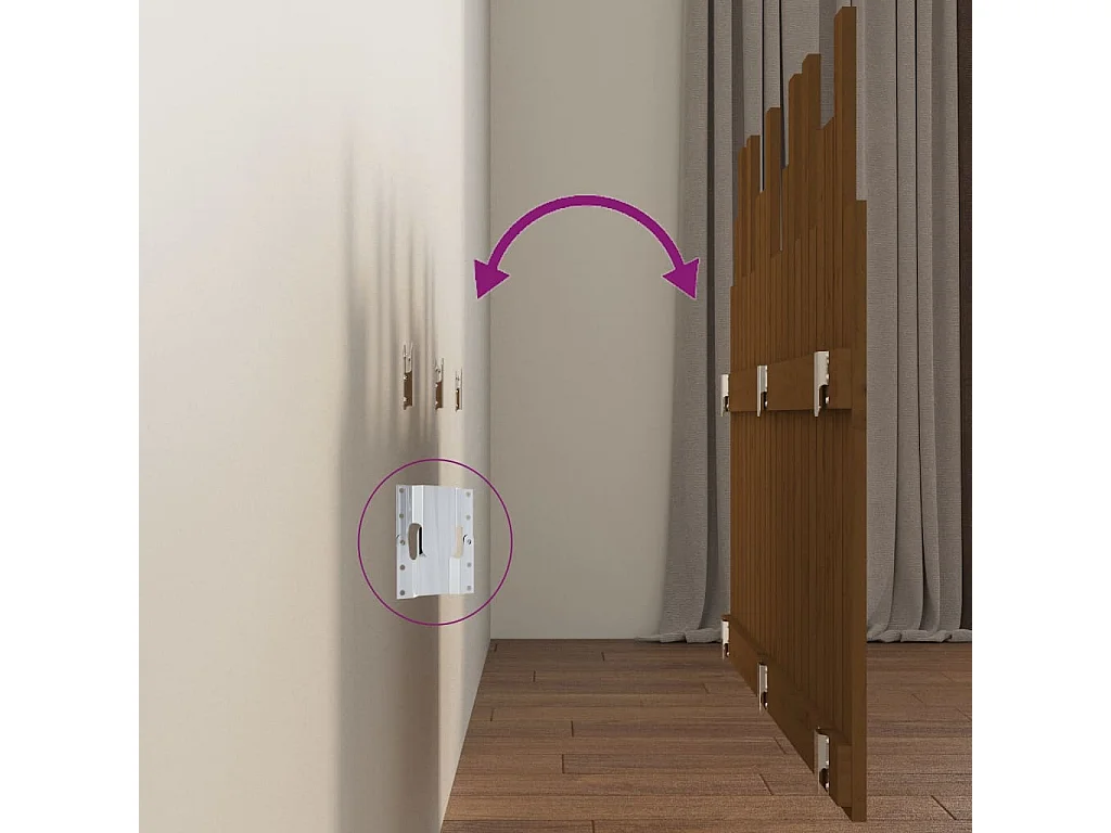 Tête de lit murale Marron miel 127,5x3x80 cm Bois massif de pin