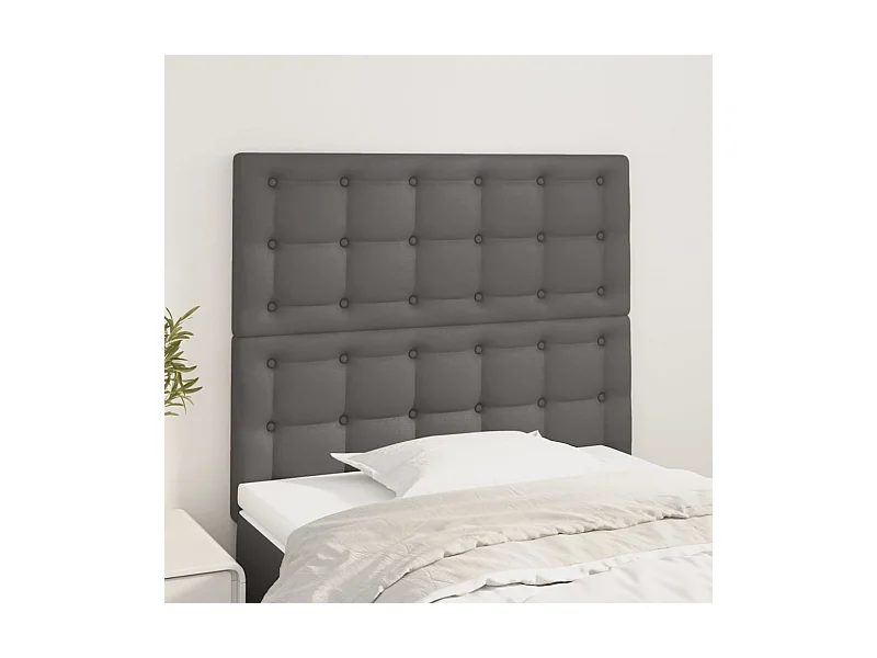 Hoofdbord grijs 100x5x118/128 cm kunstleer