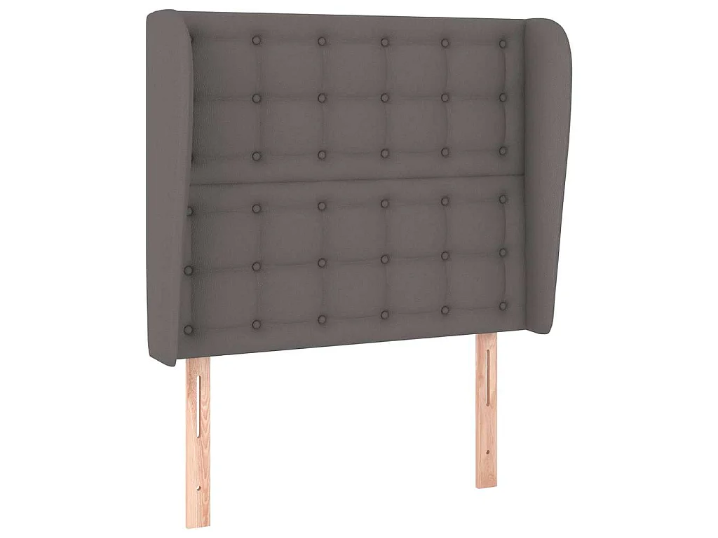 Tête de lit avec oreilles Gris 93x23x118/128 cm Similicuir