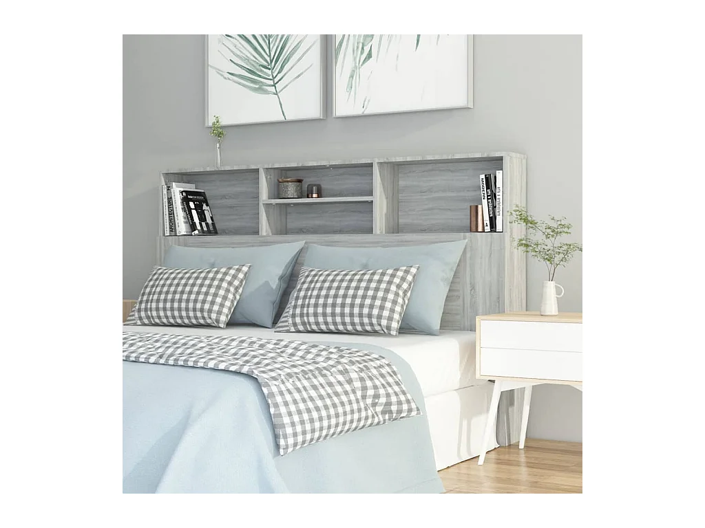 Armoire de tête de lit Sonoma gris 160x19x103,5 cm