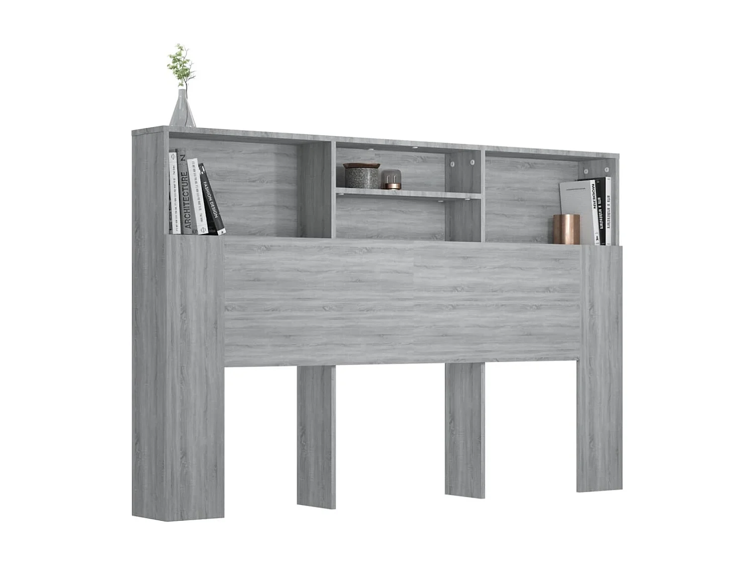 Mueble cabecero color gris Sonoma 160x19x103,5 cm