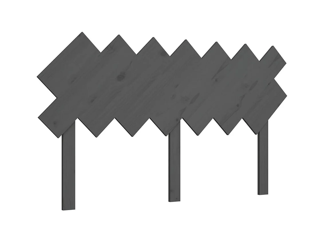 Bett-Kopfteil Grau 151,5x3x81 cm Massivholz Kiefer