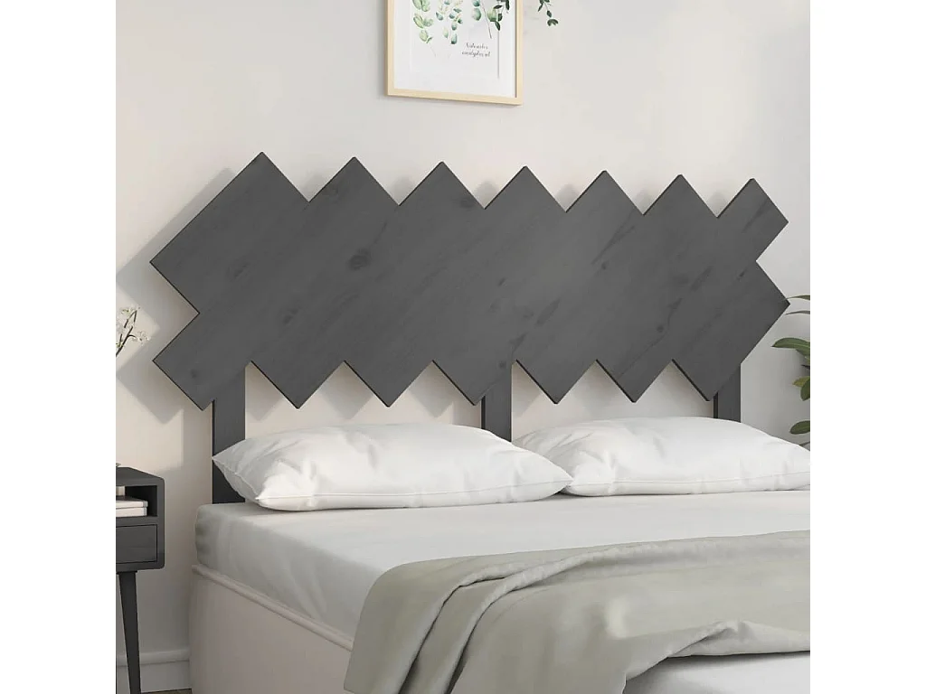 Hoofdbord 151,5x3x81 cm massief grenenhout grijs
