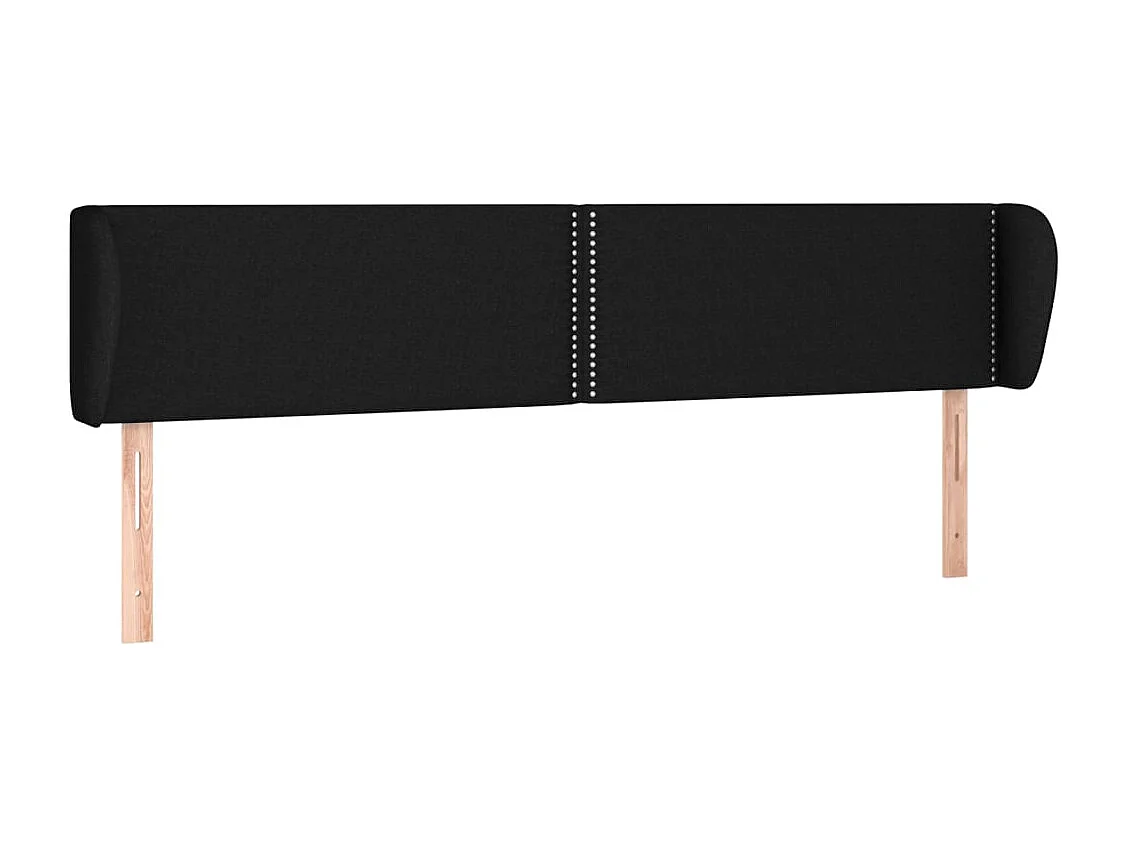 Hoofdbord met randen 203x23x78/88 cm stof zwart