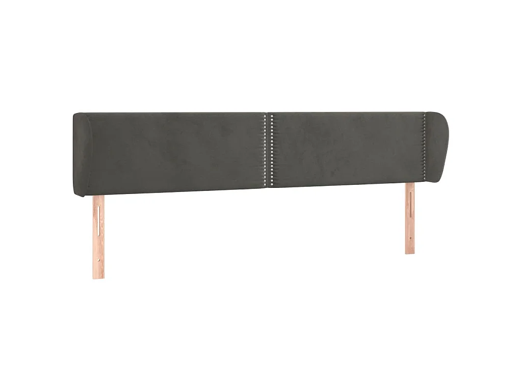 Tête de lit avec oreilles Gris foncé 183x23x78/88 cm Velours