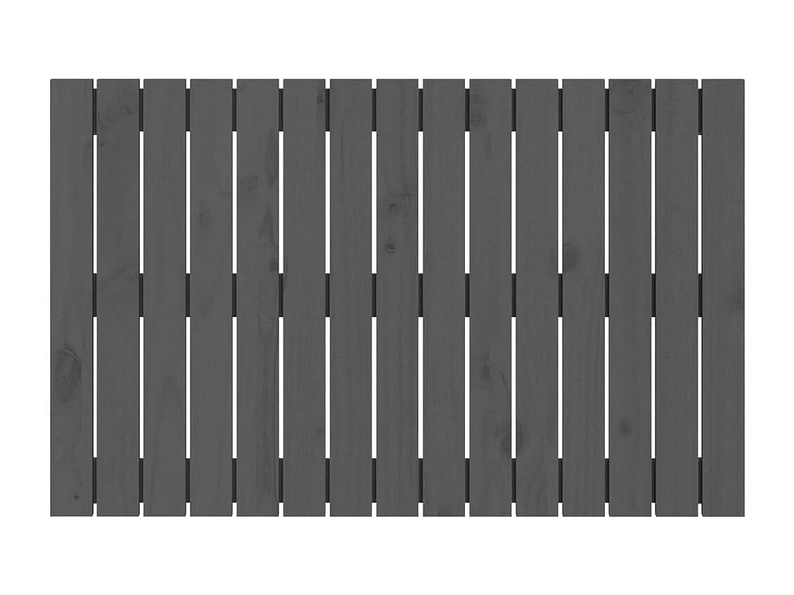 Wandhoofdbord 95,5x3x60 cm massief grenenhout grijs