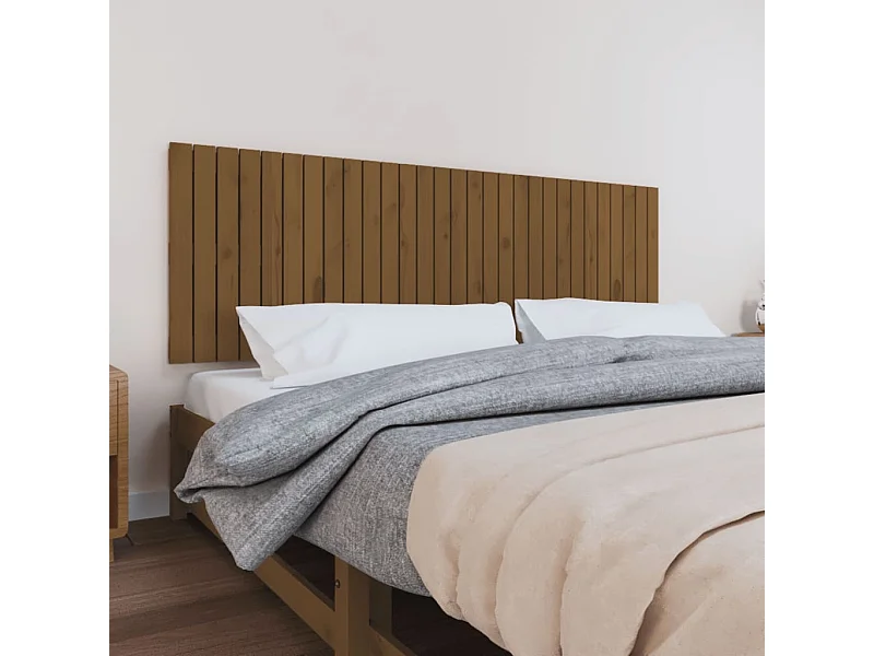 Wand-Kopfteil Honigbraun 185x3x60 cm Massivholz Kiefer