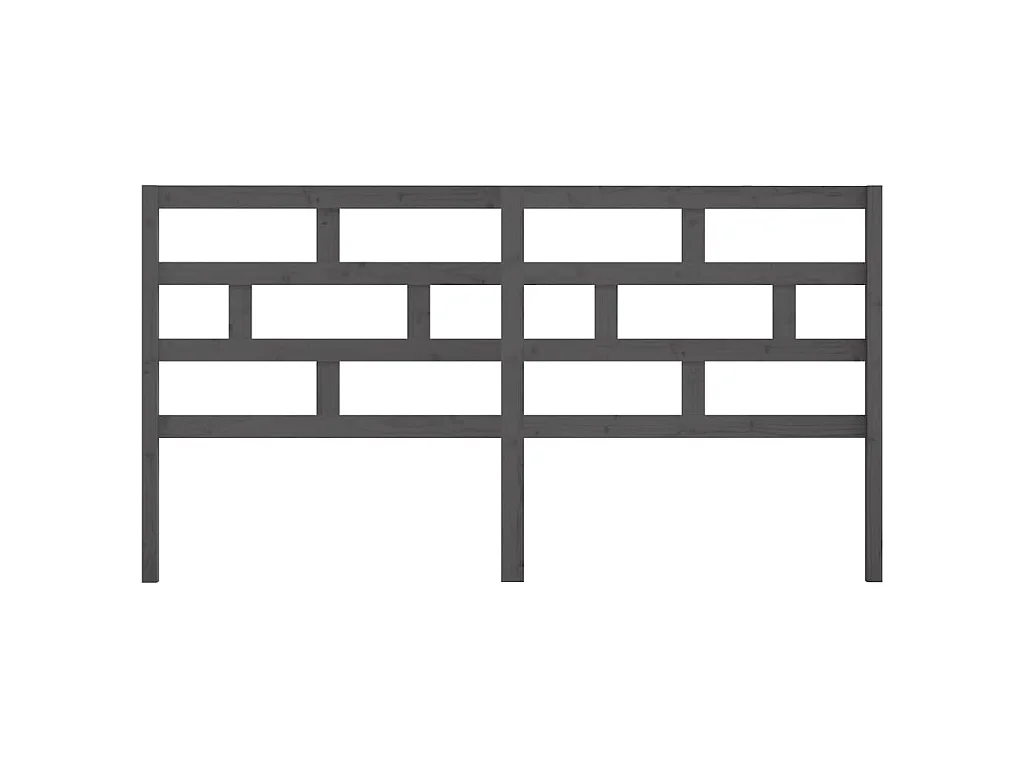 Hoofdbord 206x4x100 cm massief grenenhout grijs