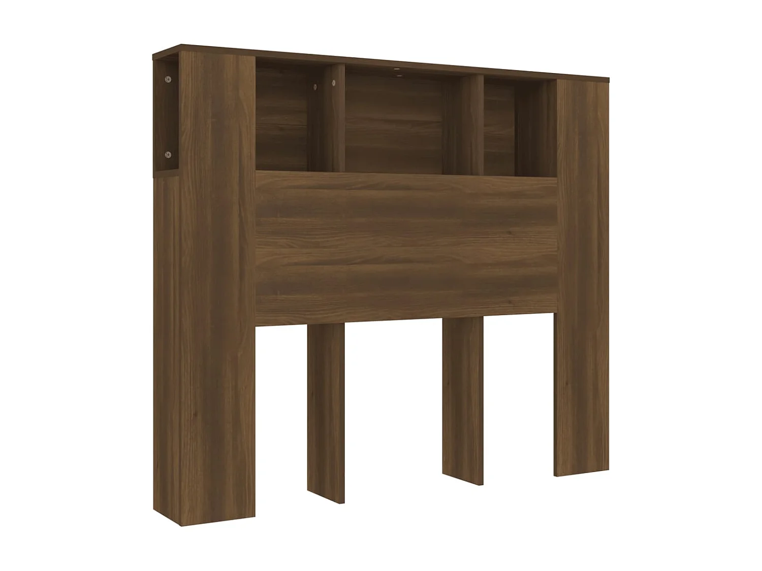 Kopfteil mit Ablagen Braun Eichen-Optik 120x18,5x102,5 cm