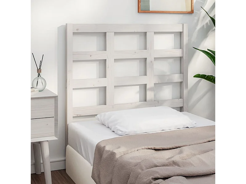 Tête de lit blanc 105,5x4x100 cm bois massif de pin
