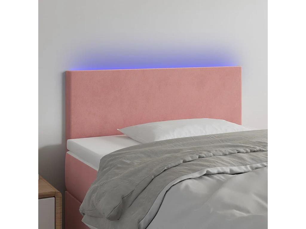 Testiera a LED Rosa 80x5x78/88 cm in Velluto