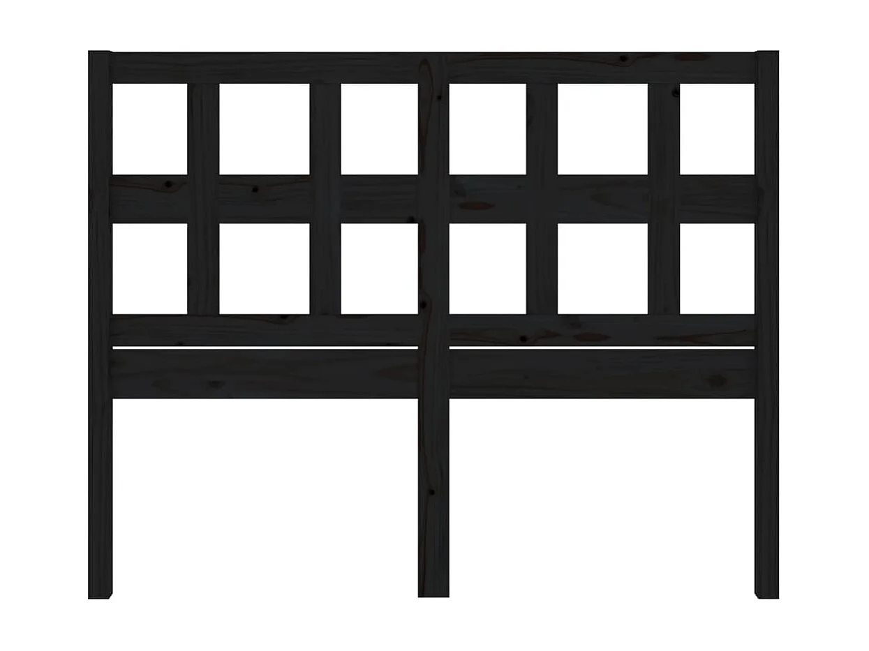 Tête de lit Noir 155,5x4x100 cm Bois massif de pin