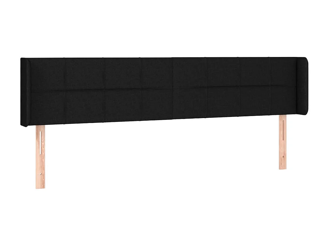 Tête de lit avec oreilles Noir 203x16x78/88 cm Tissu