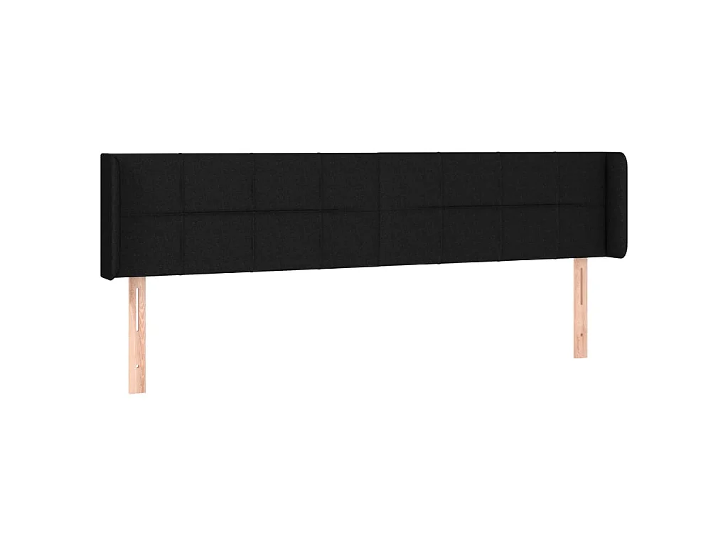 Testiera ad Orecchio Nera 203x16x78/88 cm in Tessuto