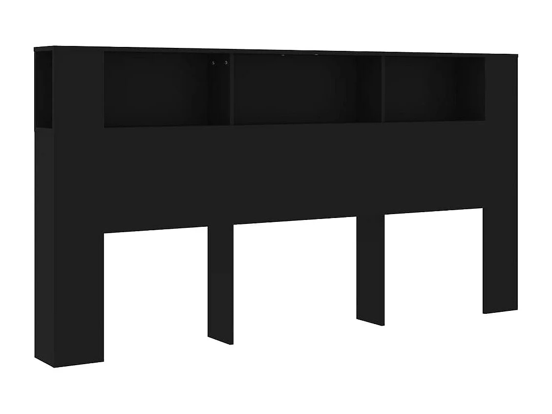 Hoofdbordkast 200x18,5x104,5 cm zwart