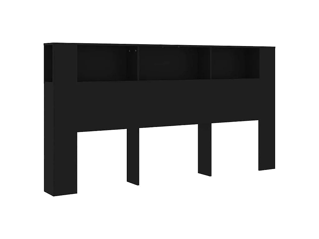 Armário de cabeceira 200x18,5x104,5 cm preto