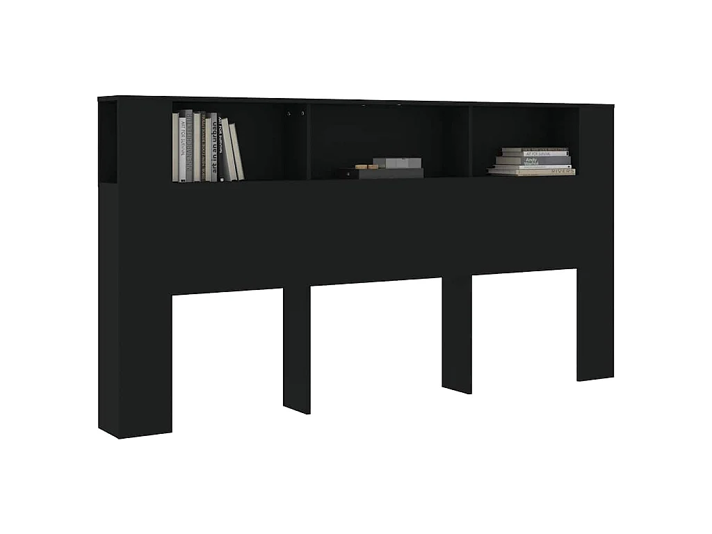 Armário de cabeceira 200x18,5x104,5 cm preto