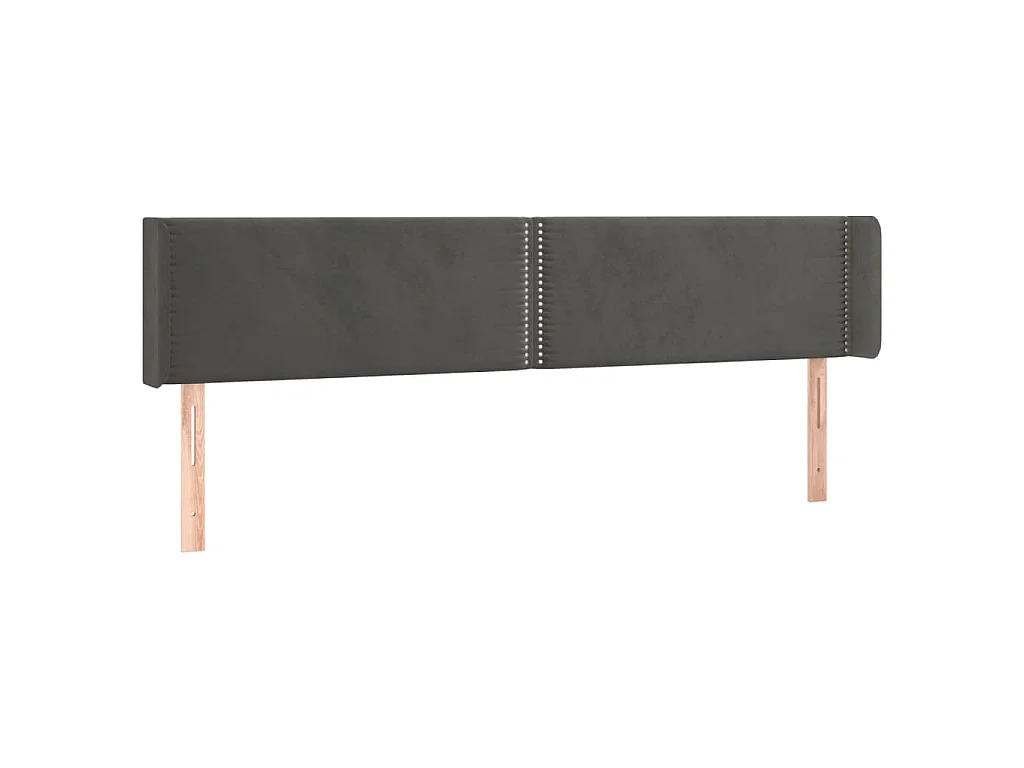 Testiera ad Orecchio Grigio Scuro 203x16x78/88 cm in Velluto