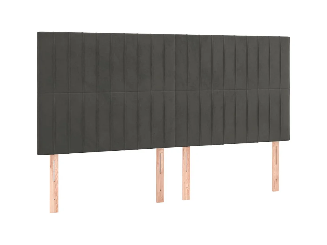 Tête de lit Gris foncé 180 x 5 x 118/128 cm Velours