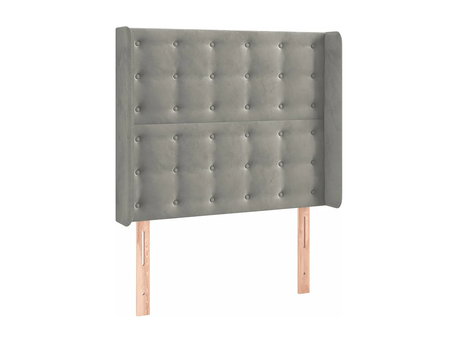 Cabecero con orejas de terciopelo gris claro 83x16x118/128 cm