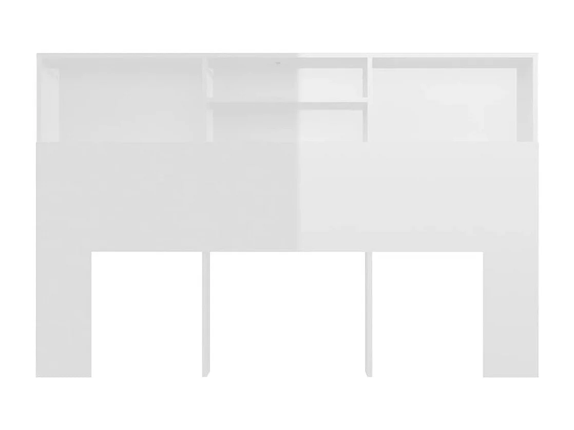 Hoofdbordkast 160x19x103,5 cm hoogglans wit