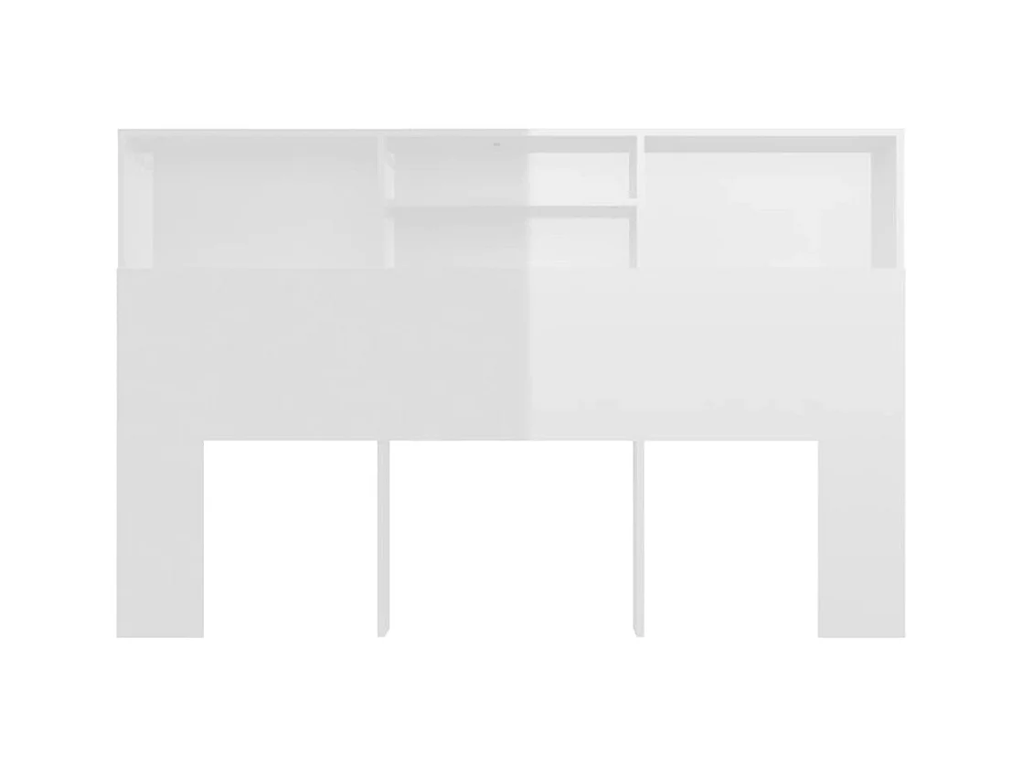 Armoire de tête de lit Blanc brillant 160x19x103,5 cm