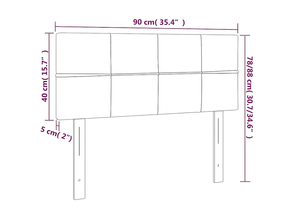 Hoofdbord 90x5x78/88 cm stof zwart