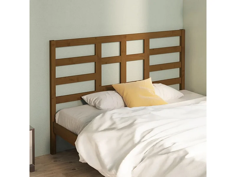 Cabecero de cama madera maciza de pino marrón miel 141x4x104 cm