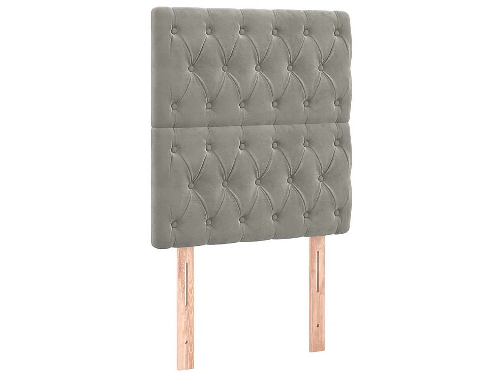 Tête de lit Gris clair 80x7x118/128 cm Velours