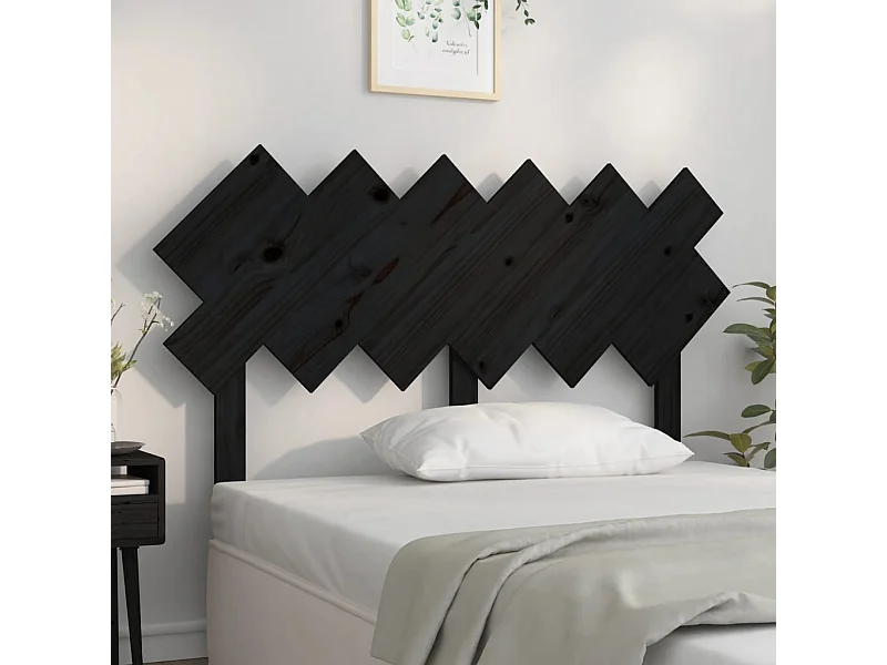 Hoofdbord 132x3x81 cm massief grenenhout zwart