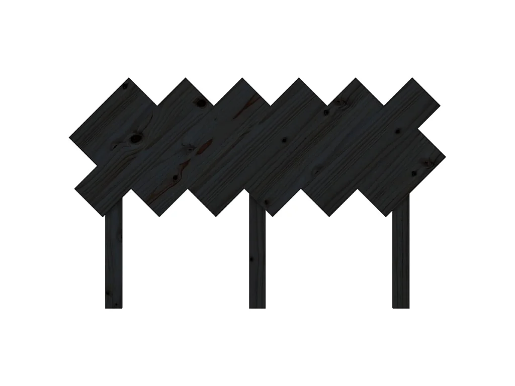 Cabecero de cama madera maciza de pino negro 132x3x81 cm