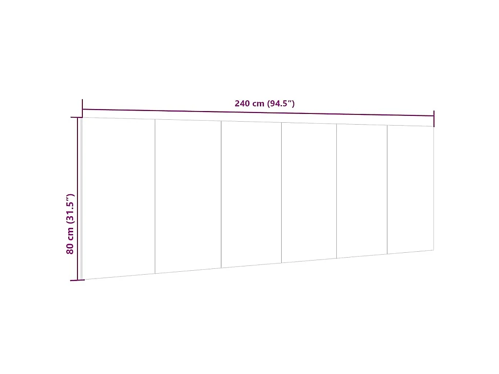 Cabecero pared madera contrachapada roble Sonoma 240x1,5x80cm