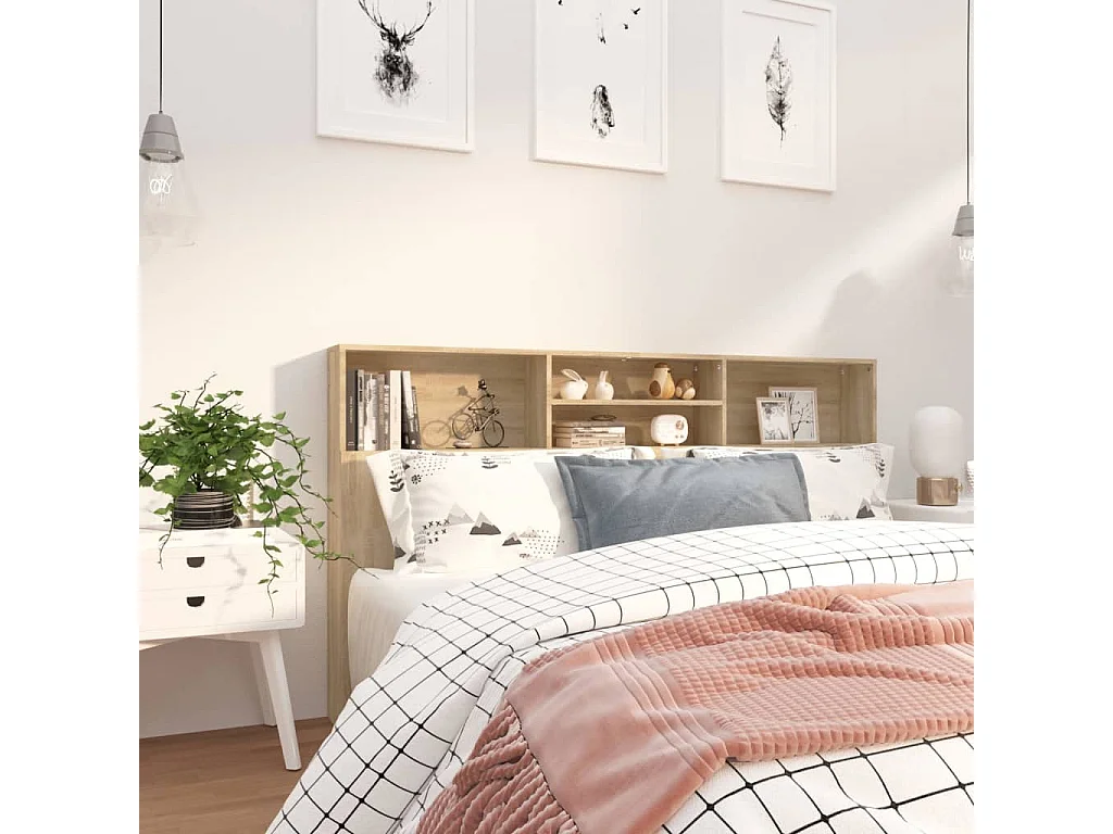 Hoofdbordkast 180x19x103,5 cm sonoma eikenkleurig