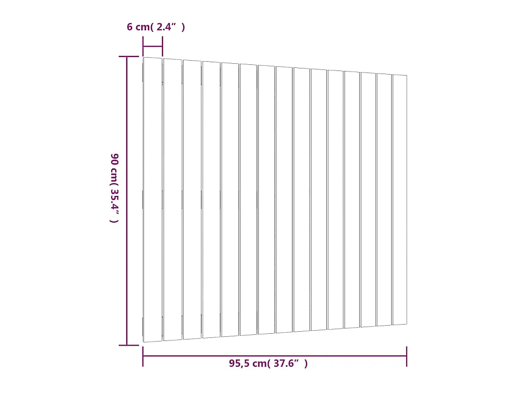 Wandhoofdbord 95,5x3x90 cm massief grenenhout