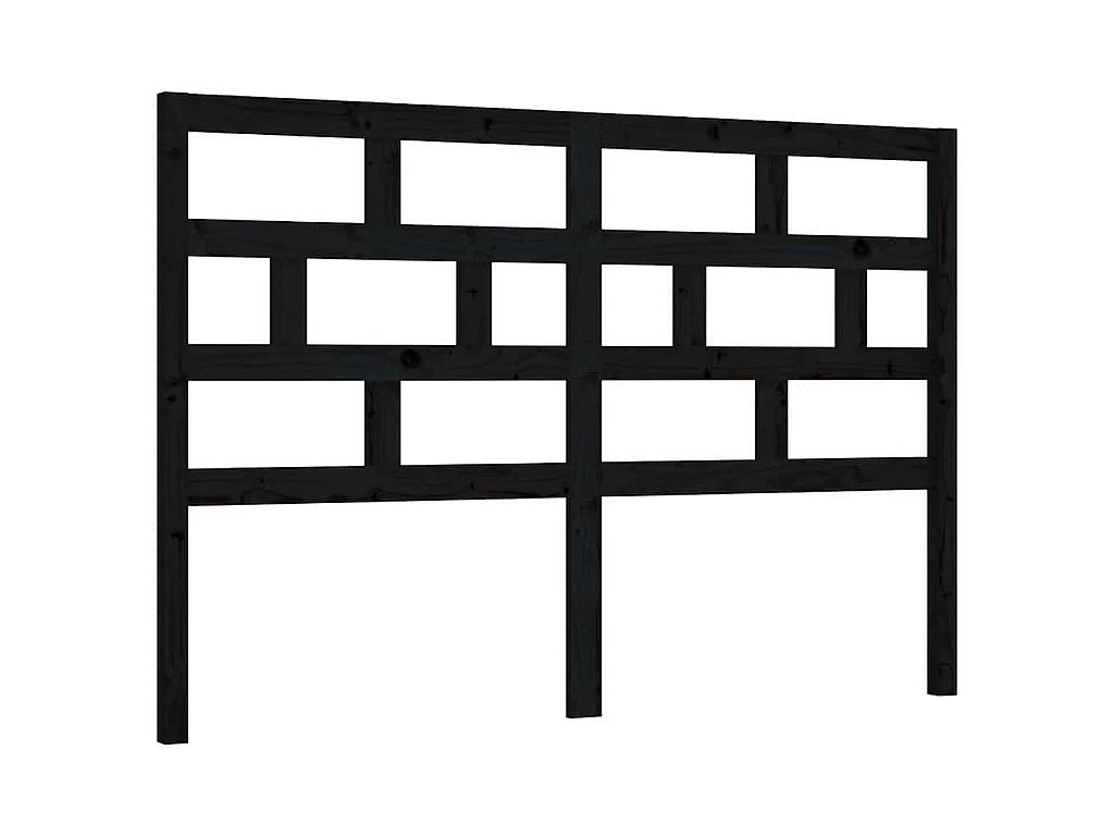 Cabecero de cama madera maciza de pino negro 126x4x100 cm