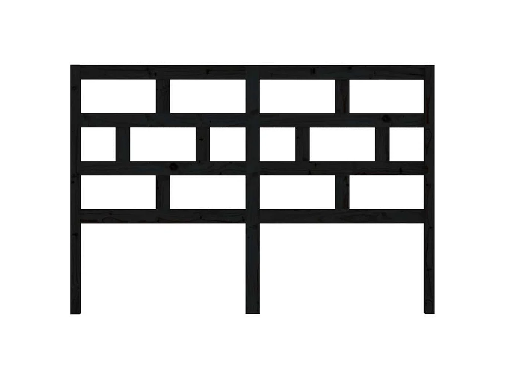 Cabecero de cama madera maciza de pino negro 126x4x100 cm