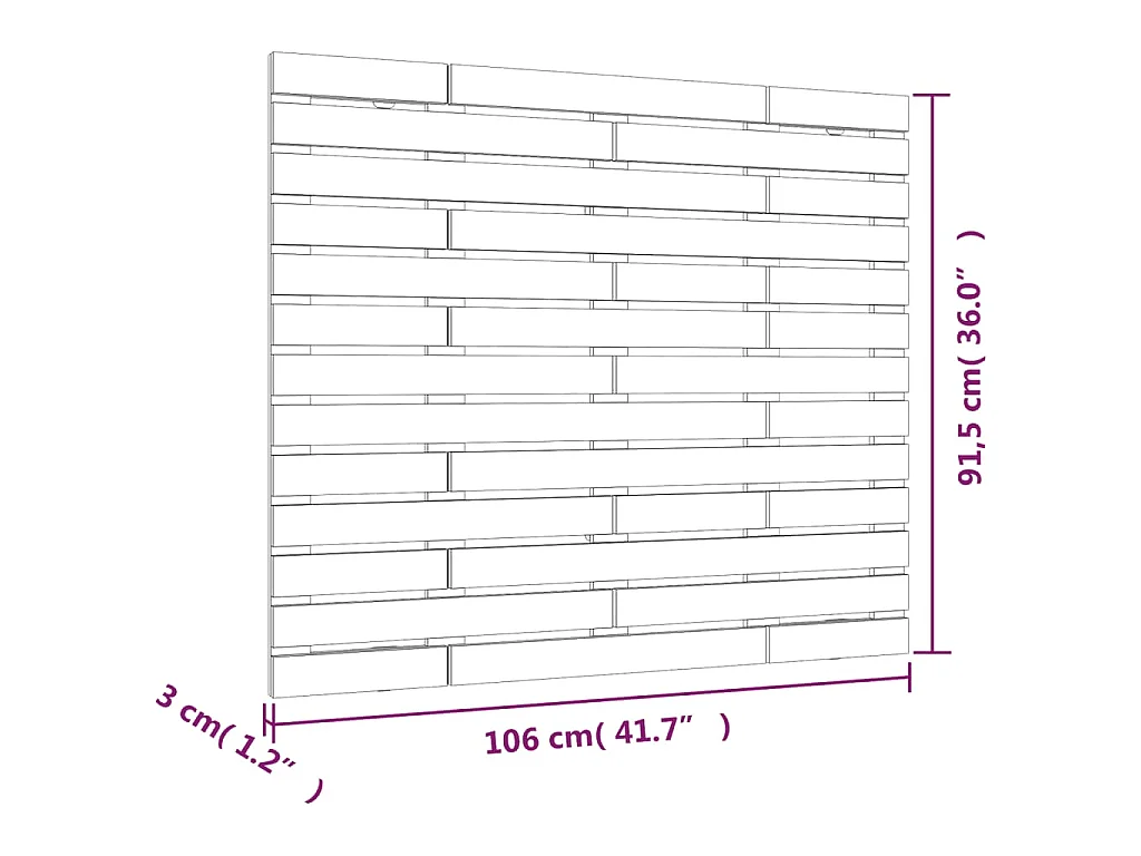 Tête de lit murale Marron miel 106x3x91,5 cm Bois massif de pin