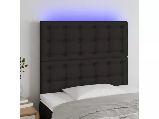 Kauf Unique LED Kopfteil Schwarz 100x5x118/128 cm Stoff