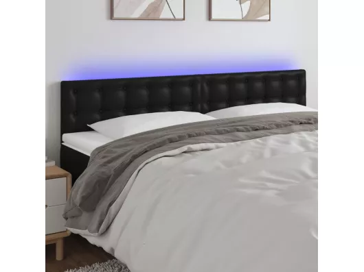 Kauf Unique LED Kopfteil Schwarz 180x5x78/88 cm Kunstleder