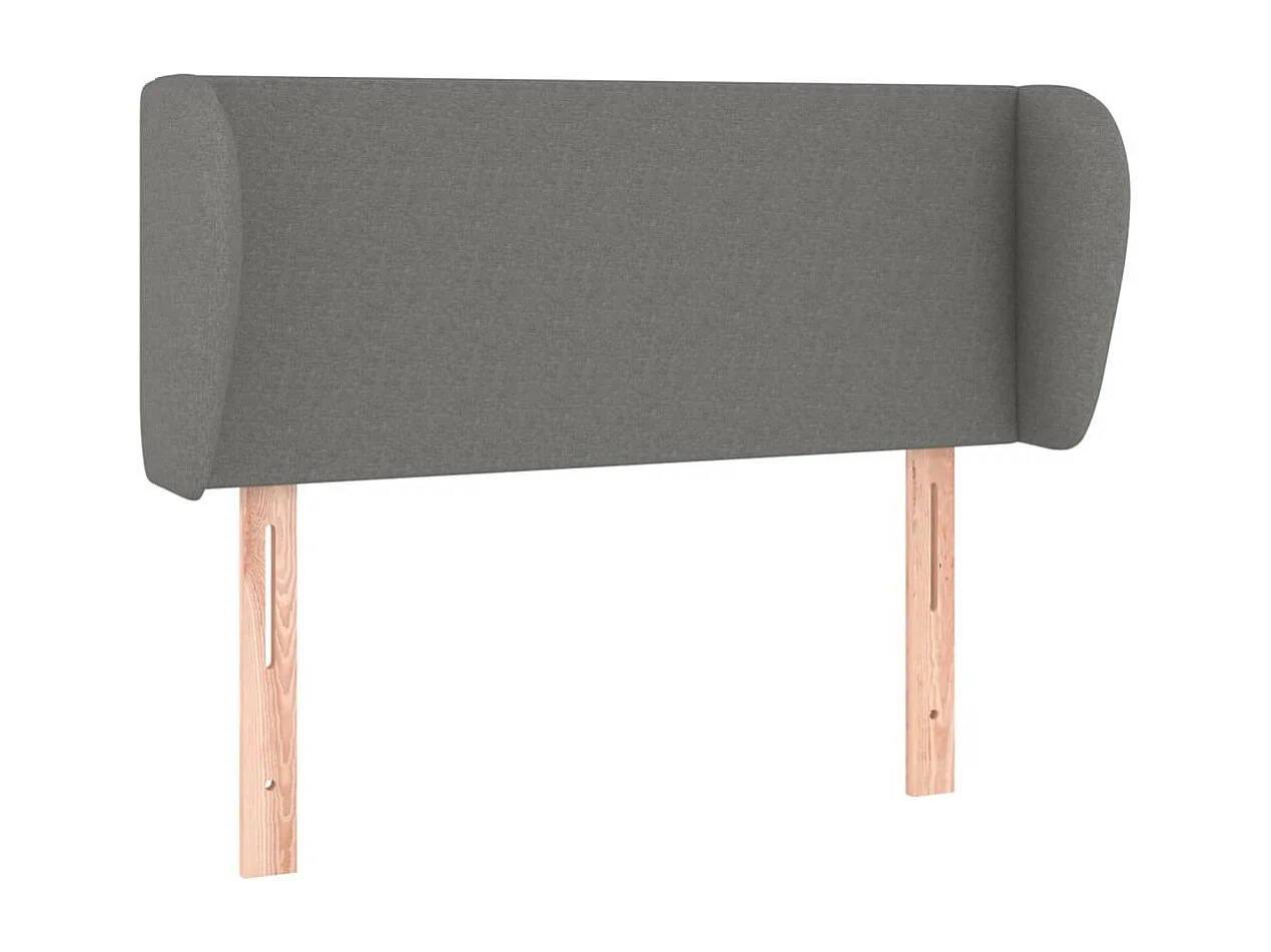 Cabeceira de cama c/ abas tecido 93x23x78/88 cm cinzento-escuro